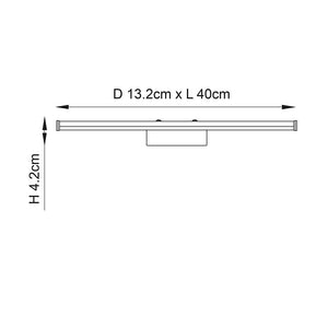 MODA | LED Over Mirror Bathroom Light Wall Semi-Flush Fitting | IP44 | Chrome