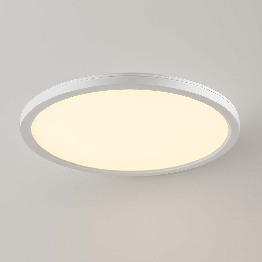 CCT Slim Low Profile Circular Flush Ceiling Corridor Bathroom Kitchen Light | 12W LED 1200lm | IP54 | White