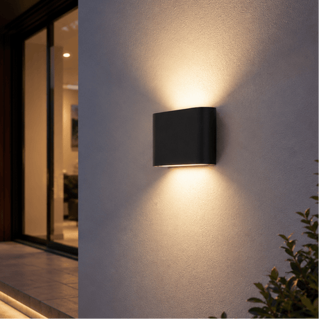 FELIX Up / Down Outdoor Aluminium Garden Porch Wall Light | LED | IP65 | Matte Black - LightHub Direct