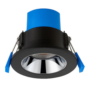 4CCT Fire Rated Dimmable Anti-Glare Downlight | LED 5-7W 650lm | CCT Tri-Colour | IP65 | Black & Chrome