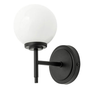 PORTO | Globe Glass Waterproof Wall Light Fitting | G9 | IP44 | Black