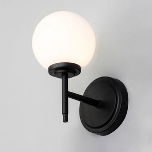 PORTO | Globe Glass Waterproof Wall Light Fitting | G9 | IP44 | Black