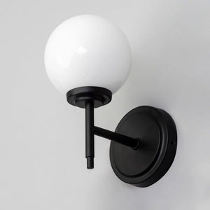 PORTO | Globe Glass Waterproof Wall Light Fitting | G9 | IP44 | Black
