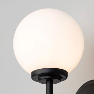 PORTO | Globe Glass Waterproof Wall Light Fitting | G9 | IP44 | Black