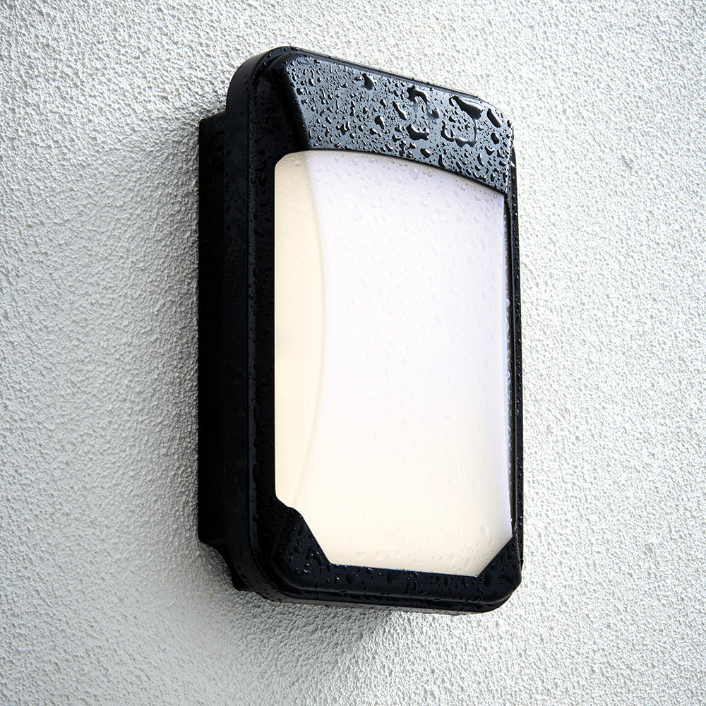 LED Slim Exterior Wall Pack Bulkhead Light Outside Security Black ...