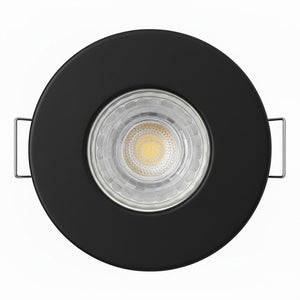 Black Fixed Fire Rated GU10 Open Back Downlight | Pressed Steel | IP20 | 30-90 Min Rated