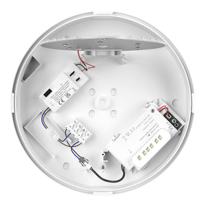 EUSTON CE3X5 | Round Bulkhead Light Fitting | LED Multi Wattage 8-16W | CCT 5-Colour | IP65 | 3hr Emergency | Chrome