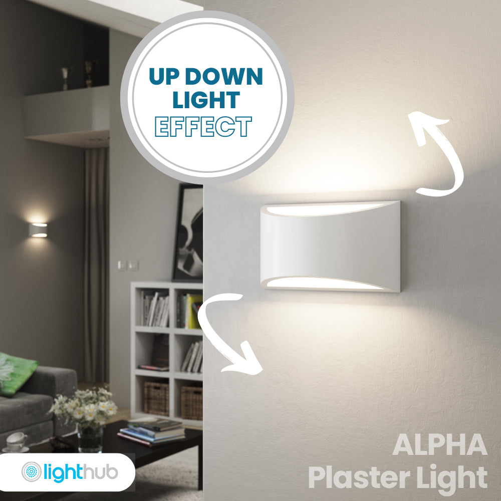 ALPHA G9 Up Down Curved Plaster Uplighter | Up Down Light Effect ...