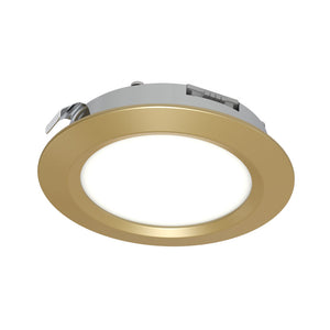 Round Under Cabinet Puck Light | Recessed | 3W 12V 4CCT | Brushed Brass
