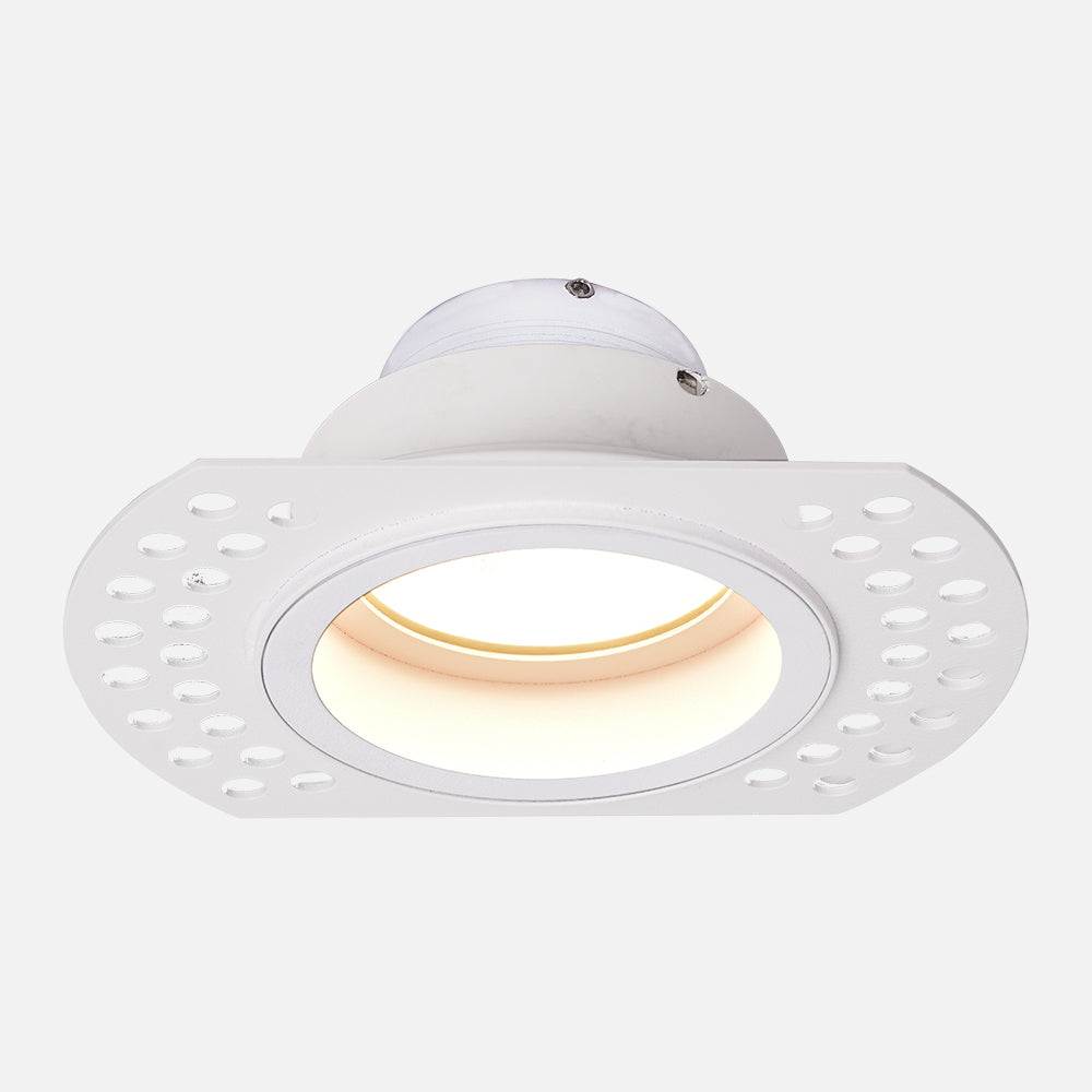 LIMA | Plaster-in Trimless Round | Fire Rated | Baffle Anti Glare Downlight | GU10 | White