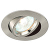 LED Adjustable Tilt Recessed Dimmable Downlight Fitting | 6W GU10 | 6000K Daylight White | IP20 | Brushed Chrome