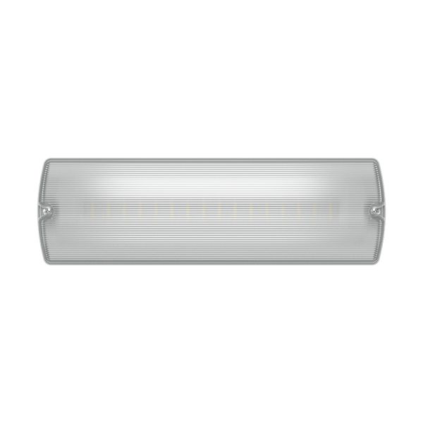 APEX Rectangle Fire Exit Bulkhead Light Fitting | LED 5W 220lm | 6500K Daylight White | IP65 | 3hr Emergency SELF TEST