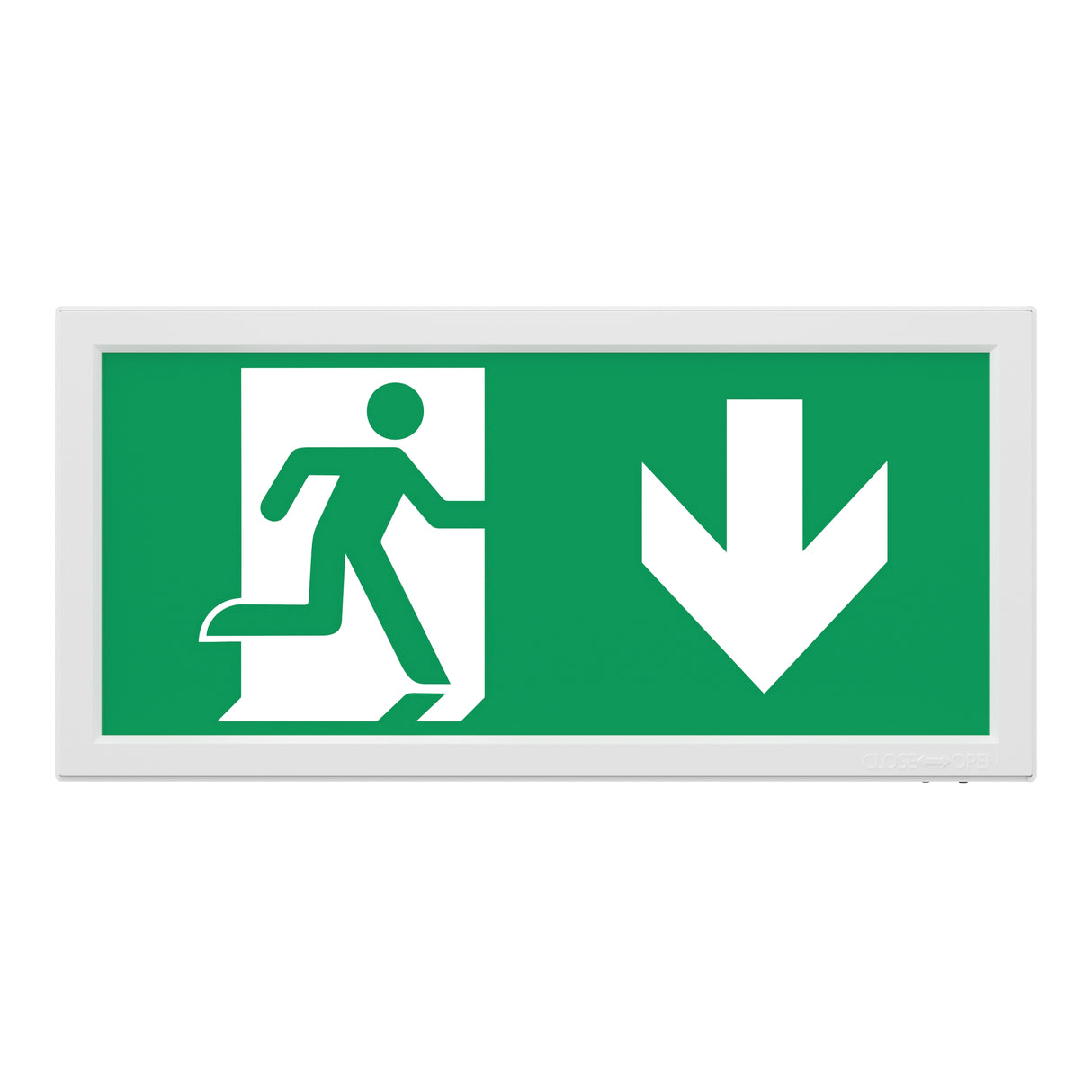 EDGE Slim Over Door Exit Box Running Man Light | LED 3W 200lm | 6000K Daylight White | IP20 | 3hr Emergency Function | UP, DOWN, LEFT & RIGHT Arrows