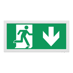 EDGE Slim Over Door Exit Box Running Man Light | LED 3W 200lm | 6000K Daylight White | IP20 | 3hr Emergency Function | UP, DOWN, LEFT & RIGHT Arrows