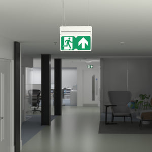 MULTI | Hanging Ceiling Surface Exit Running Man Sign Light | LED 3W 200lm | 4000K Neutral White | IP20 | 3hr Emergency | White