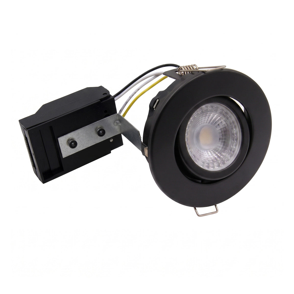 ELD | GU10 Tilt Adjustable Fire Rated Downlight | 30/60/90 Min Fire Rated | IP20 | 75mm Cutout | Black