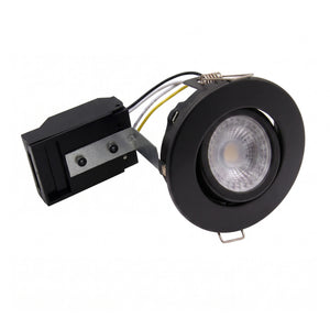ELD | GU10 Tilt Adjustable Fire Rated Downlight | 30/60/90 Min Fire Rated | IP20 | 75mm Cutout | Black