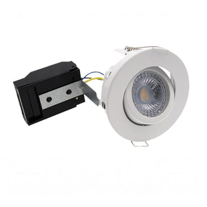 ELD | GU10 Tilt Adjustable Fire Rated Downlight | 30/60/90 Min Fire Rated | IP20 | 75mm Cutout | White