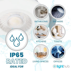 ONYX | Quad-Colour CCT | LED Fire Rated Downlight | Dimmable 7W 750lm | IP65 | White