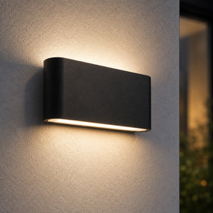 FELIX Up / Down Outdoor Aluminium Garden Porch Wall Light | LED | IP65 | Large | Black