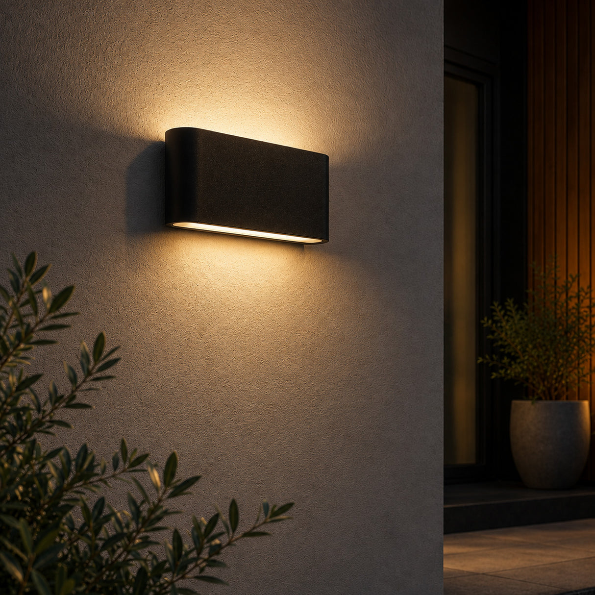 FELIX Up / Down Outdoor Aluminium Garden Porch Wall Light | LED | IP65 | Large | Black