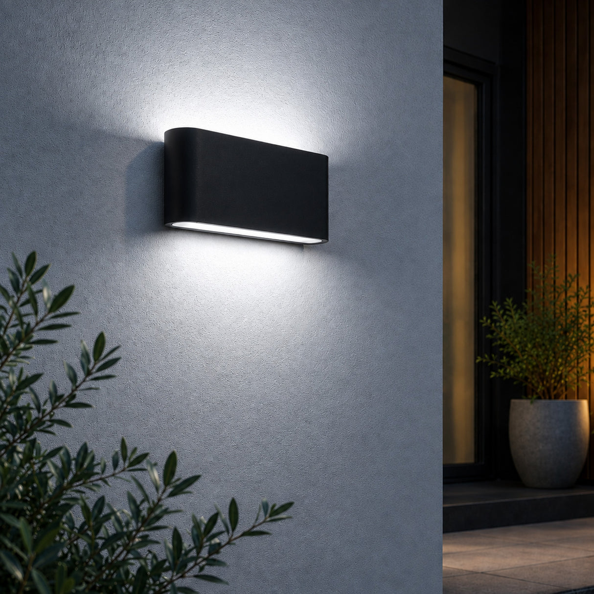 FELIX Up / Down Outdoor Aluminium Garden Porch Wall Light | LED | IP65 | Large | Black