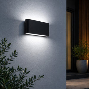 FELIX Up / Down Outdoor Aluminium Garden Porch Wall Light | LED | IP65 | Large | Black