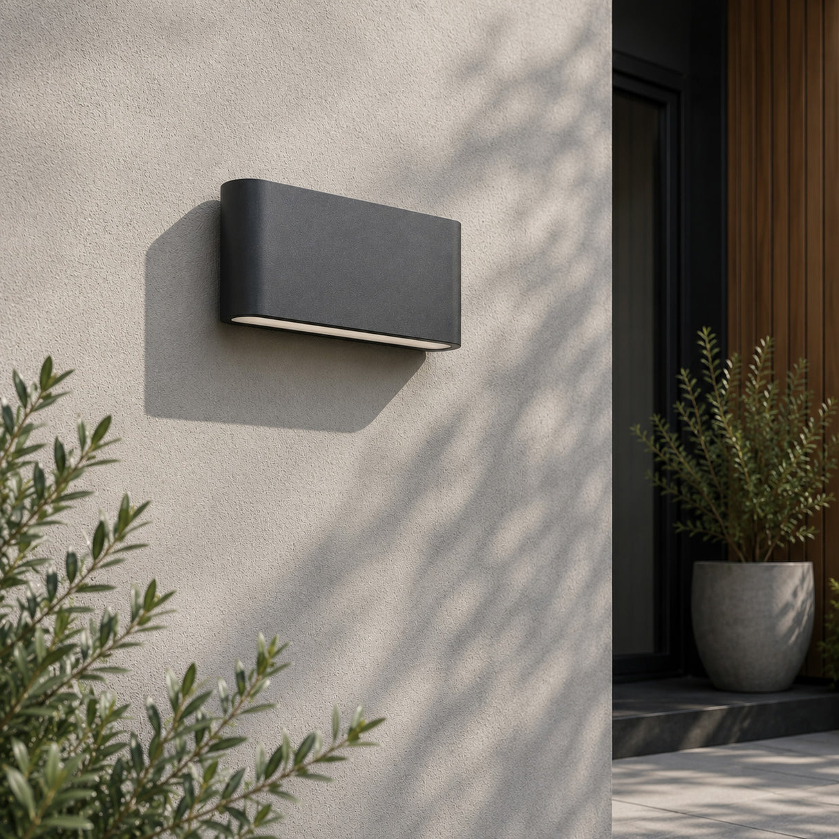 FELIX Up / Down Outdoor Aluminium Garden Porch Wall Light | LED | IP65 | Large | Dark Grey