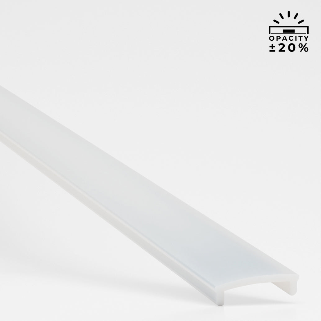 JXS LED Tape Slim Surface Mounted Profile | Fits 12mm Tape | 2.5m Length | Aluminium Extrusion Silver | Frosted Diffuer