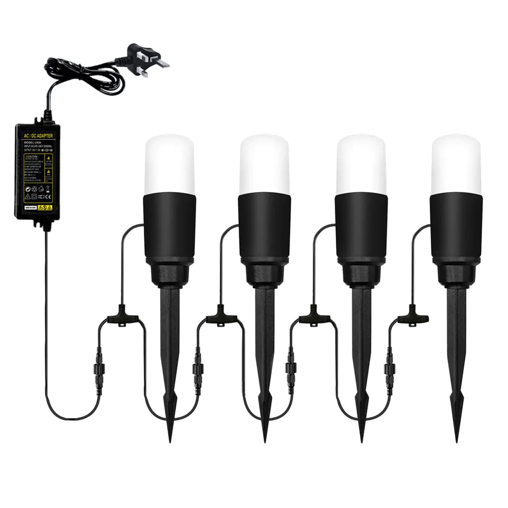 4 x LED IP65 Outdoor Pathway Garden Spike Ground Spot Light Kit