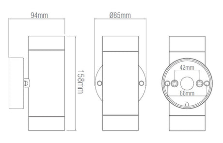 Technical drawing of a cylindrical component with dimensions labeled