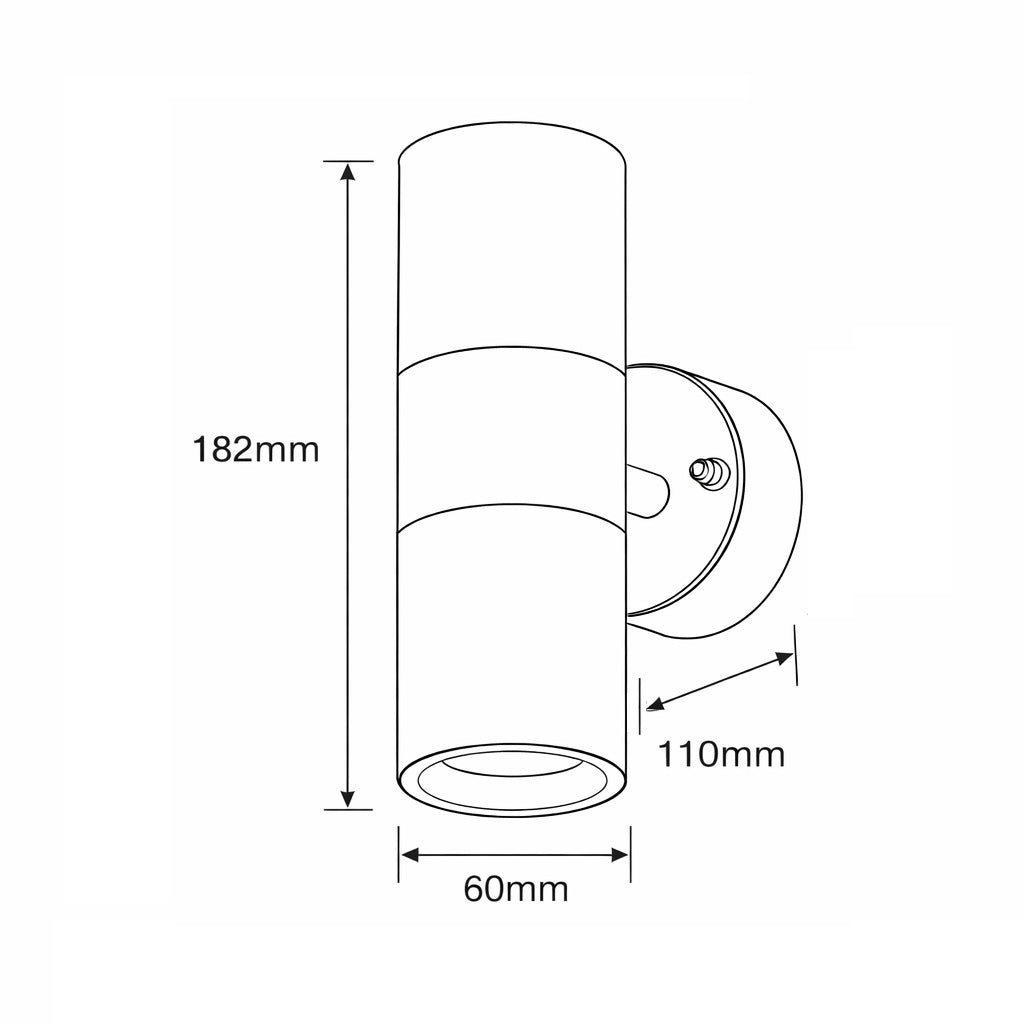 Up/Down Outdoor Wall Light | GU10 IP44 | Brushed Stainless Steel