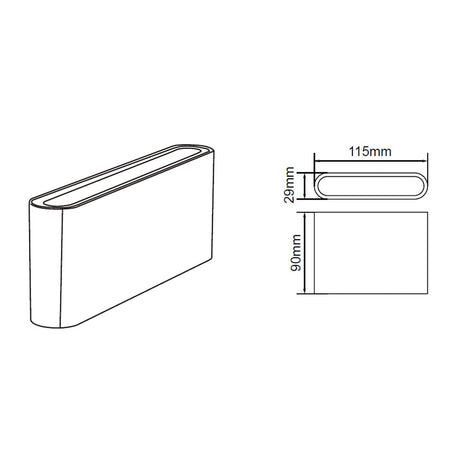 FELIX Up / Down Outdoor Aluminium Garden Porch Wall Light | LED | IP65 | Dark Grey - LightHub Direct