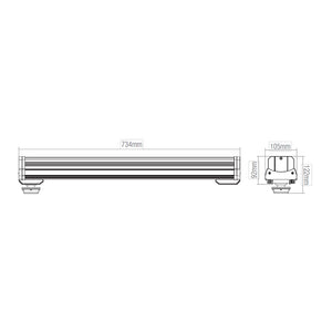 HELIOS Highbay Linear Industrial Ceiling Light for Warehouses & Commercial | LED 100W 14000lm | 4000K Neutral White | IP42 | Black