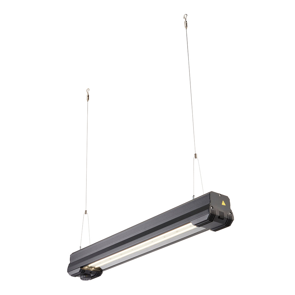 HELIOS Highbay Linear Industrial Ceiling Light for Warehouses & Commercial | LED 100W 14000lm | 4000K Neutral White | IP42 | Black