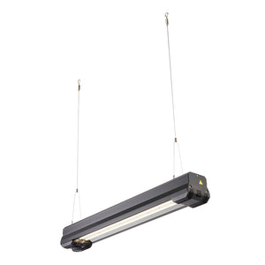 HELIOS Highbay Linear Industrial Ceiling Light for Warehouses & Commercial | LED 100W 14000lm | 4000K Neutral White | IP42 | Black