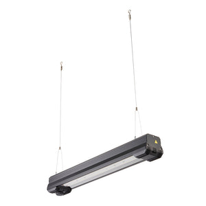 HELIOS Highbay Linear Industrial Ceiling Light for Warehouses & Commercial | LED 100W 14000lm | 4000K Neutral White | IP42 | Black