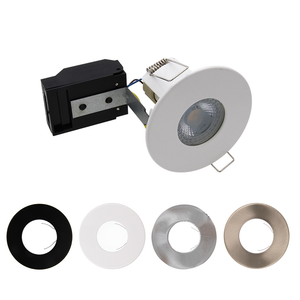 Antique Brass Shower Fire Rated GU10 Open Back Downlight | Pressed Steel | IP65 | 30-90 Min Rated