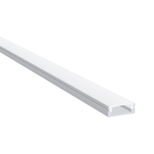 JXS LED Tape Slim Surface Mounted Profile | Fits 12mm Tape | 2.5m Length | Aluminium Extrusion Matt White | Frosted Diffuer