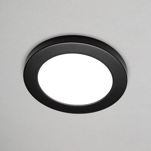 Adjustable Slim Flat Recessed / Surface Round Downlight Panel Light Fitting | LED 12W 1200lm | CCT Tri-Colour | IP44 | Black