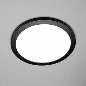Adjustable Slim Flat Recessed / Surface Round Downlight Panel Light Fitting | LED 24W 2400lm | CCT Tri-Colour | IP44 | Black