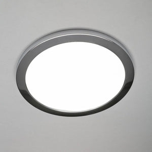 Adjustable Slim Flat Recessed / Surface Round Downlight Panel Light Fitting | LED 24W 2400lm | CCT Tri-Colour | IP44 | Chrome