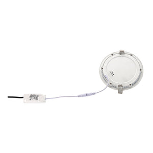 Dimmable Slim Flat Recessed Round Downlight Panel Light Fitting | LED 6W 450lm | CCT Tri-Colour | IP44 | White