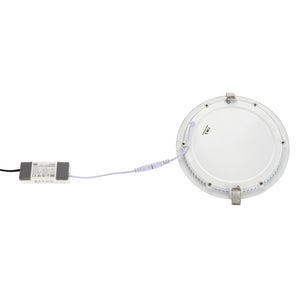 Dimmable Slim Flat Recessed Round Downlight Panel Light Fitting | LED 12W 1000lm | CCT Tri-Colour | IP44 | White