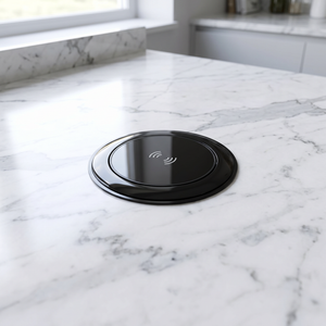 KENSAL | Pop-Up Worktop Socket | 2 x UK Sockets + 2 x USB-C PD 20W | Wireless Charging | Black