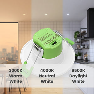 STRATA 5 | Tri-Colour CCT | LED Fire Rated Downlight | Dimmable 6W 655lm | IP65 | White