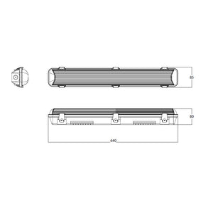 CAMDEN 110V Anti-Corrosive LED Batten Light | 2ft 20W 2600lm | 4000K Cool White | IP65 | Standard