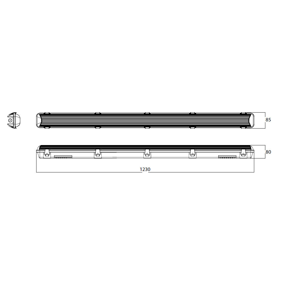CAMDEN 110V Anti-Corrosive LED Batten Light | 4ft 25W 3250lm | 4000K Cool White | IP65 | With 1m Cable & Junction Box