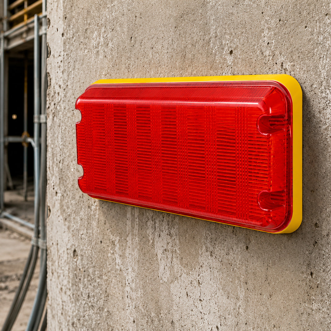 NERO Dual Voltage LED Bulkhead Light | 8W 1000lm | 5700K | 110-240V | IP65 | with Red Diffuser