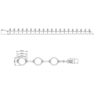 VOLTA 110V LED Festoon String Site Light Kit | IP44 | 100W 9300lm | 6500K Daylight White | 50m 20 Heads